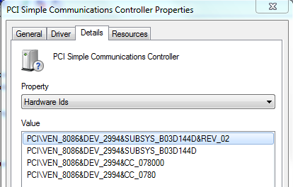 Fix pci simple communications controller